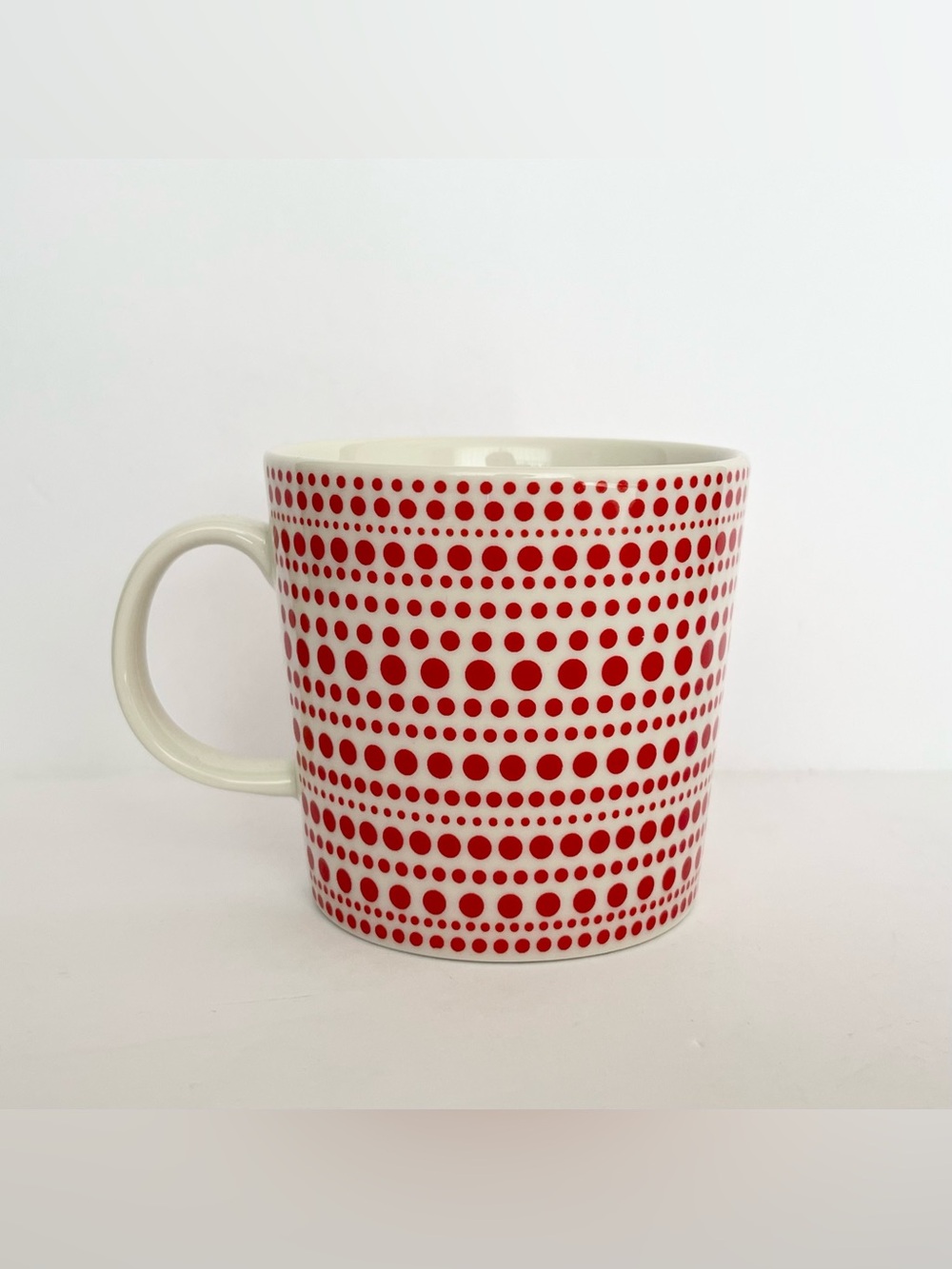 NEW Iittala Kulku Ceramic Mug Red Polka Dots Oiva Toikka 2011 Limited Edition